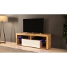 Mobile TV Da Terra 140x35x50 Cm Bianco e Rovere Wotan HUGO