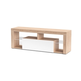 Mobile TV Da Terra 140x35x50 Cm Bianco e Rovere Sonoma HUGO