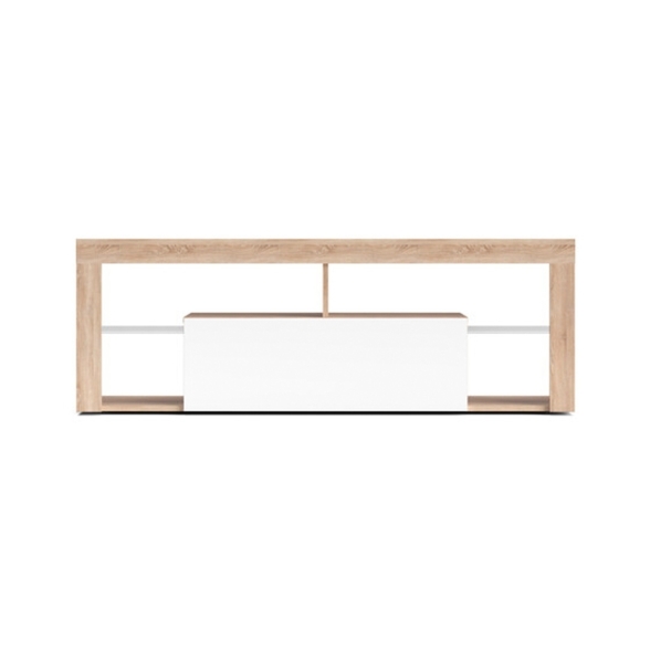 Mobile TV Da Terra 140x35x50 Cm Bianco e Rovere Sonoma HUGO