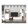 Parete Attrezzata Soggiorno 240x35x137Cm Rovere E Bianco Joy