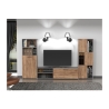 Parete Attrezzata Soggiorno 240x35x137Cm Rovere E Grafite Joy