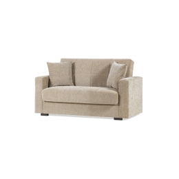 Divano Contenitore 2 Posti 155x80x87 Cm In Tessuto Beige Nora Lumos