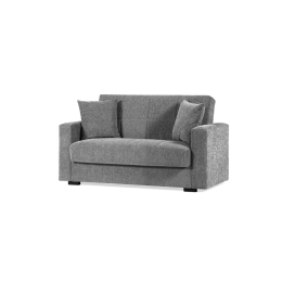Divano Contenitore 2 Posti 155x80x87 Cm In Tessuto Grigio Nora Lumos