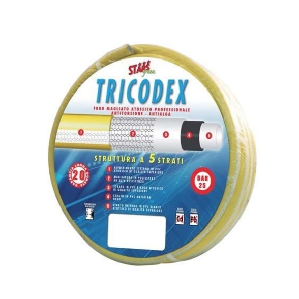 Tubo giallo per irrigazione 6 strati 30 mm (1" 1/4) x 25 m Tricodex Stars