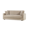 Divano Letto 3 Posti Contenitore 212x80x87 Tessuto Beige Nora Lumos