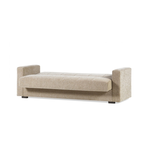 Divano Letto 3 Posti Contenitore 212x80x87 Tessuto Beige Nora Lumos
