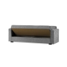 Divano Letto 3 Posti Contenitore 212x80x87 Tessuto Grigio Nora Lumos