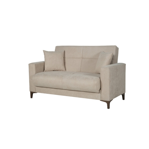 Divano 2 Posti Con Cassettone 152x87x90 Tessuto Beige Bravo Bacos