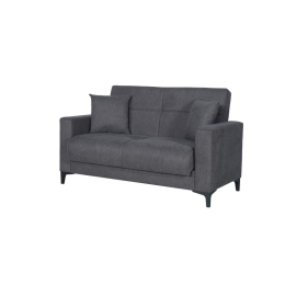 Divano 2 Posti Con Cassettone 152x87x90 Tessuto Grigio Bravo Bacos