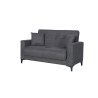 Divano 2 Posti Con Cassettone 152x87x90 Tessuto Grigio Bravo Bacos