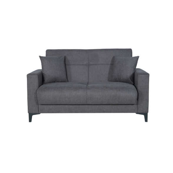 Divano 2 Posti Con Cassettone 152x87x90 Tessuto Grigio Bravo Bacos