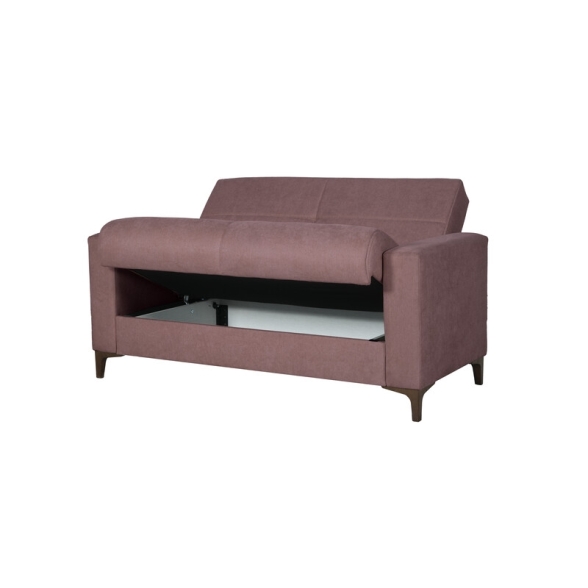 Divano 2 Posti Con Cassettone 152x87x90 Tessuto Viola Bravo Bacos