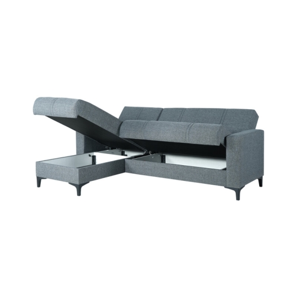 Divano Letto Angolare Reversibile Con Contenitore Bravo Bacos Grigio