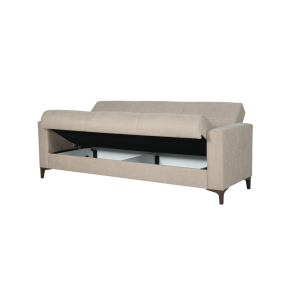 Divano Letto 3 Posti 212x87x90 Con Contenitore Bravo Bacos Beige