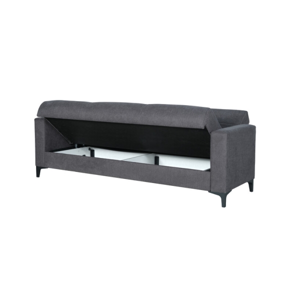 Divano Letto 3 Posti 212x87x90 Con Contenitore Bravo Bacos Grigio
