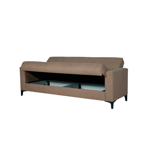Divano Letto 3 Posti 212x87x90 Con Contenitore Bravo Bacos Marrone