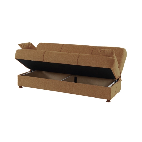 Divano Letto 3 Posti 190x81x90 Con Contenitore Cosy Bacos Mattone
