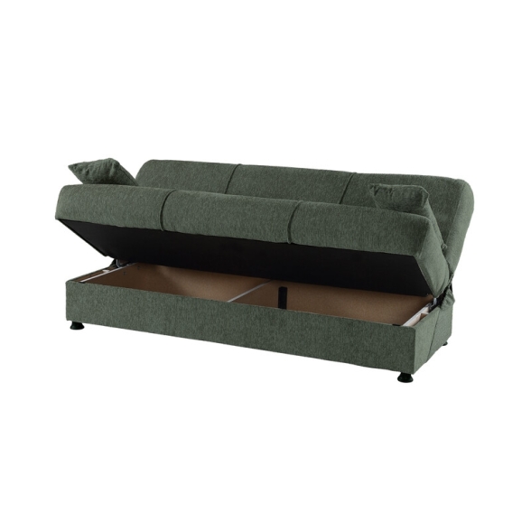 Divano Letto 3 Posti 190x81x90 Con Contenitore Cosy Bacos Verde
