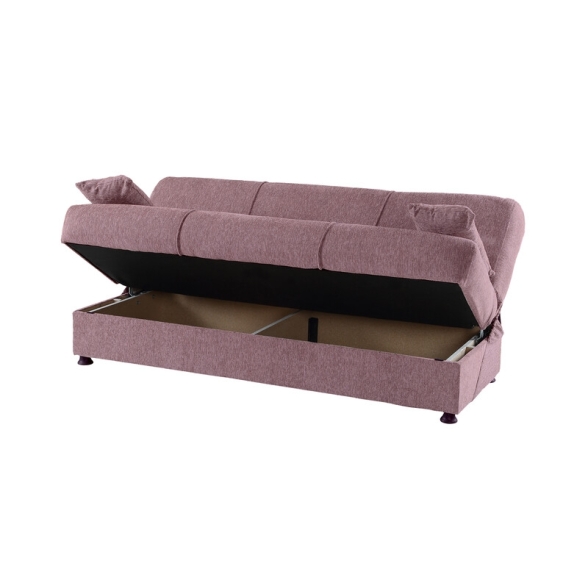 Divano Letto 3 Posti 190x81x90 Con Contenitore Cosy Bacos Viola