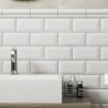 Rivestimento 10x20 Smussato In Ceramica Diamantato Metro Bianco Lucido