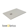 Piatto doccia FLAT 80x120 cm beige effetto pietra in mineralmarmo con griglia e piletta sifonata Jonathan