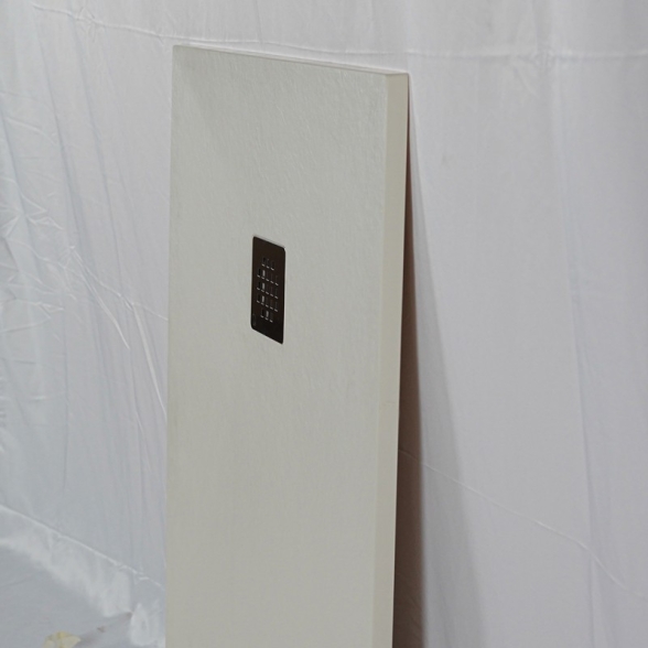 Piatto doccia FLAT 80x120 cm beige effetto pietra in mineralmarmo con griglia e piletta sifonata Jonathan