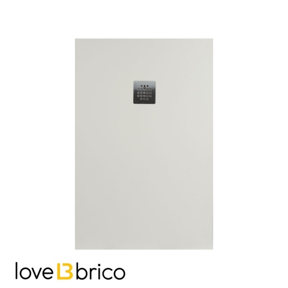 Piatto doccia FLAT 80x120 cm beige effetto pietra in mineralmarmo con griglia e piletta sifonata Jonathan