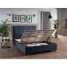 Letto Singolo 90x190 Con Vano Contenitore Tessuto Grigio Scuro