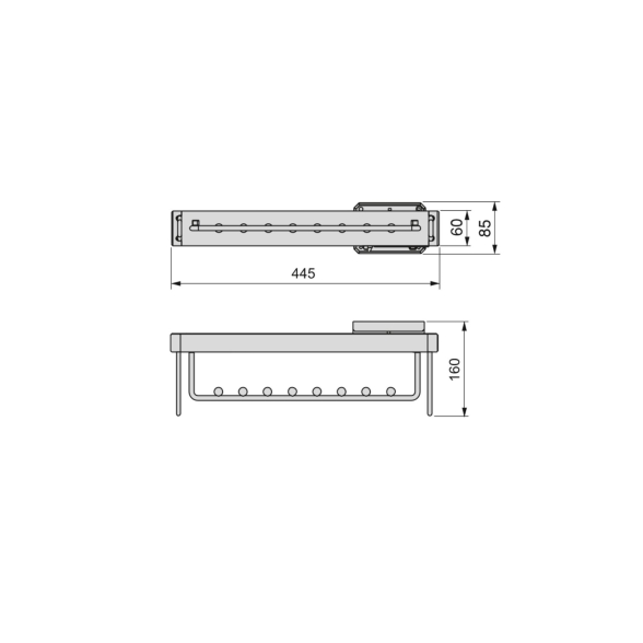 Appendiabiti marrone estraibile in alluminio da 45 cm per armadi