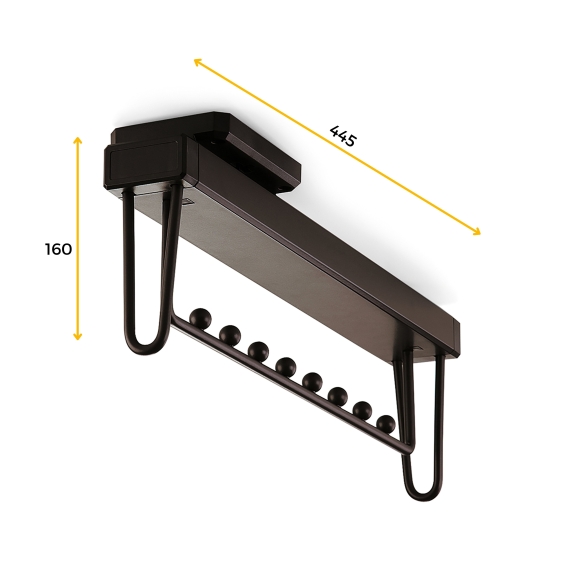 Appendiabiti marrone estraibile in alluminio da 45 cm per armadi