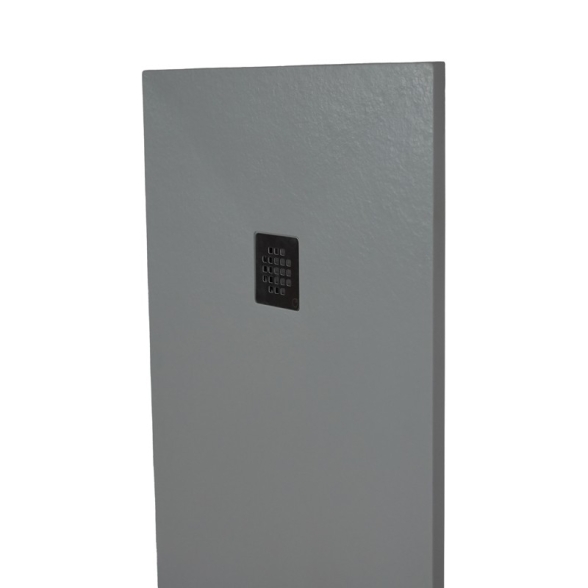 Piatto doccia FLAT 80x120 cm grigio chiaro effetto pietra in mineralmarmo con griglia e piletta sifonata Jonathan