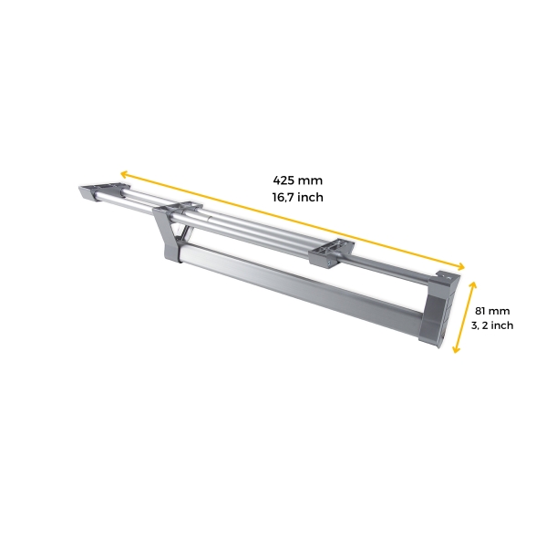 Appendiabiti grigio estraibile in alluminio da 35 cm per armadi