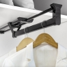Appendiabiti nero estraibile in alluminio da 35 cm per armadi