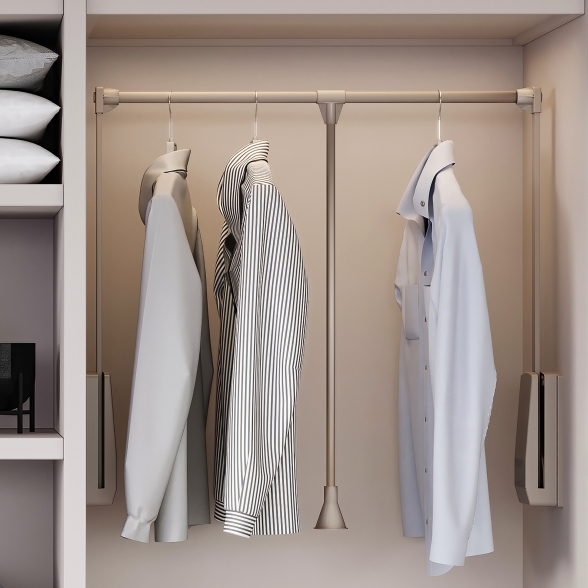 Appendiabiti regolabile per armadio da 45 a 60 cm grigio pietra 