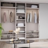 Appendiabiti regolabile per armadio da 45 a 60 cm grigio pietra 