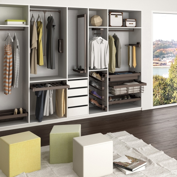 Appendiabiti regolabile per armadio da 45 a 60 cm moka