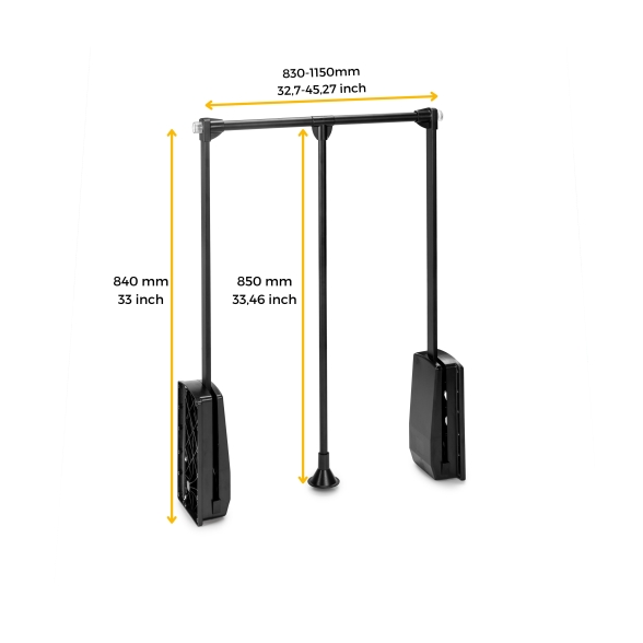 Appendiabiti regolabile per armadio da 83 a 115 cm moka