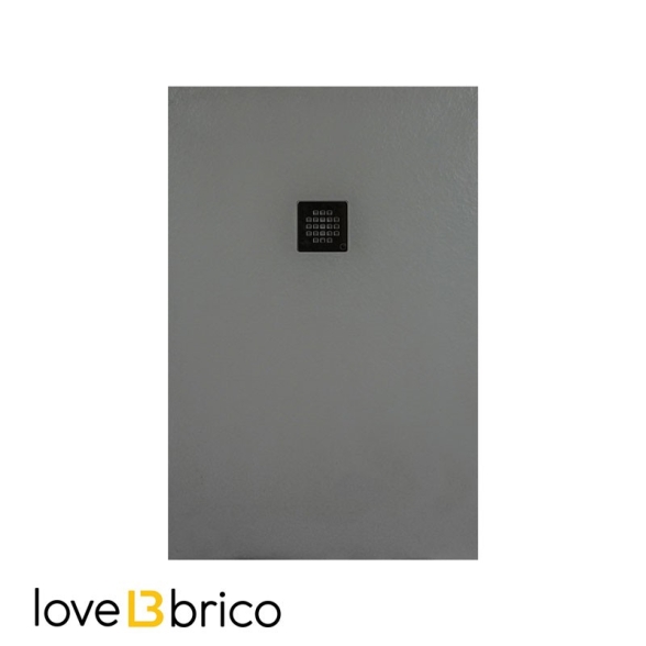 Piatto doccia FLAT 80x120 cm grigio chiaro effetto pietra in mineralmarmo con griglia e piletta sifonata Jonathan