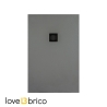 Piatto doccia FLAT 80x120 cm grigio chiaro effetto pietra in mineralmarmo con griglia e piletta sifonata Jonathan