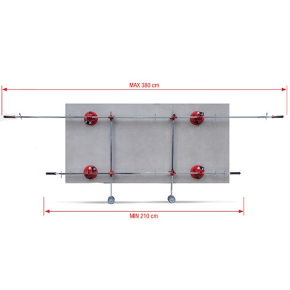 Kit movimentazione grandi formati con ruote Montolit Superlift 300-70SL-MOB