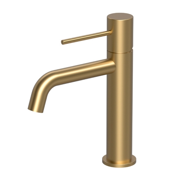 Miscelatore Per Lavabo In Ottone Oro Spazzolato Smooth Rubicer