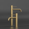 Miscelatore Per Lavabo In Ottone Oro Spazzolato Smooth Rubicer