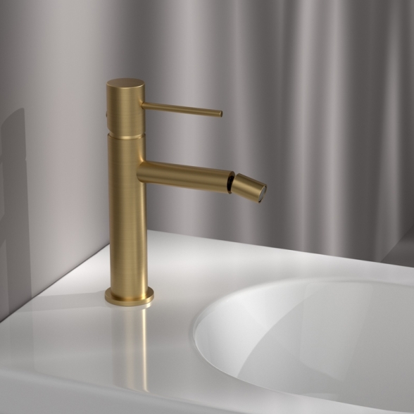 Miscelatore Per Bidet In Ottone Oro Spazzolato Smooth Rubicer