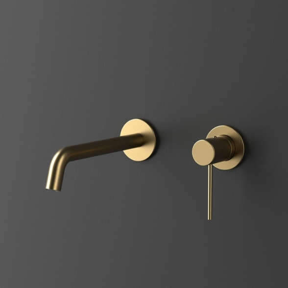 Miscelatore Lavabo Ad Incasso In Ottone Oro Spazzolato Smooth Rubicer