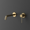 Miscelatore Lavabo Ad Incasso In Ottone Oro Spazzolato Smooth Rubicer