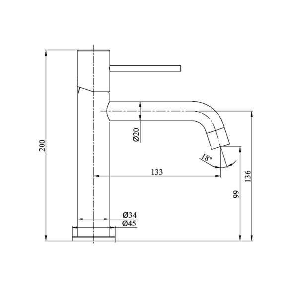 Miscelatore Per Lavabo In Ottone Acciaio Satinato Smooth Rubicer