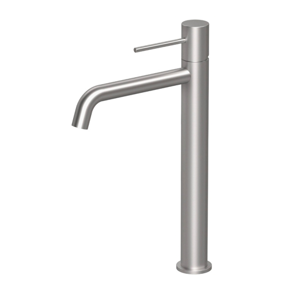 Miscelatore Lavabo Alto In Ottone Acciaio Spazzolato Smooth Rubicer