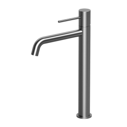 Miscelatore Lavabo Alto In Ottone Grigio Spazzolato Smooth Rubicer