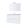 Mobile Bagno Cannettato 100 Cm 2 Cassetti LINE - Bianco Lucido