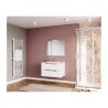 Mobile Bagno Cannettato 80 Cm 2 Cassetti LINE - Bianco Lucido